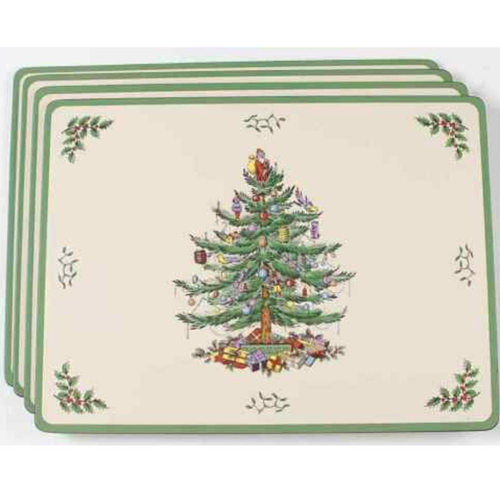 Set of 4 SPODE CHRISTMAS TREE Placemats Pimpernel
